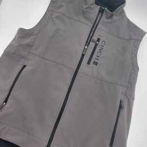 Cinch Mens L Softshell Fleece Lined FullZip Vest Gray Western Cowboy MWV1033000